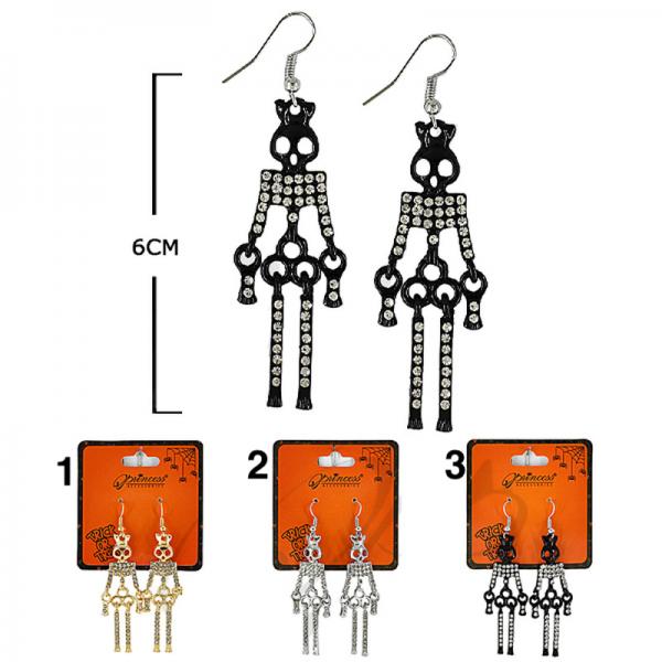 HALLOWEEN SKELETON STONE EARRING