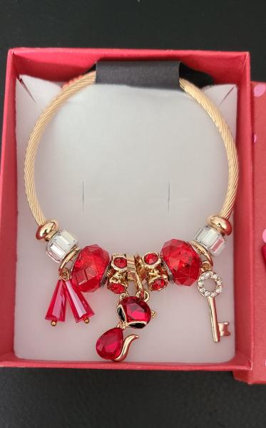 Pandora red cat bracelet - Laminated Gold/ Oro Laminado 