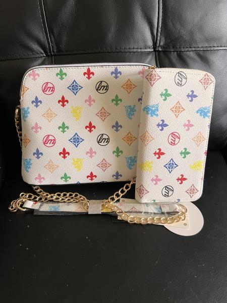 LV Inspired 2pc cross body with wallet 