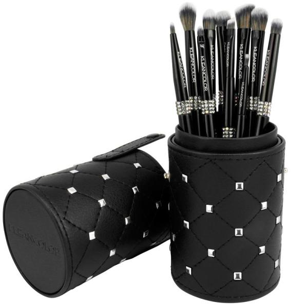 KLEANCOLOR TWINKLY LOVE 10PC ESSENTIAL EYE BRUSH SET W/ TUBBY - Black 