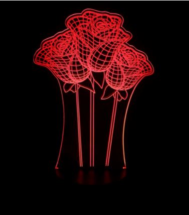  ROSE 3D NIGHT LIGHT COLORS CHANGING