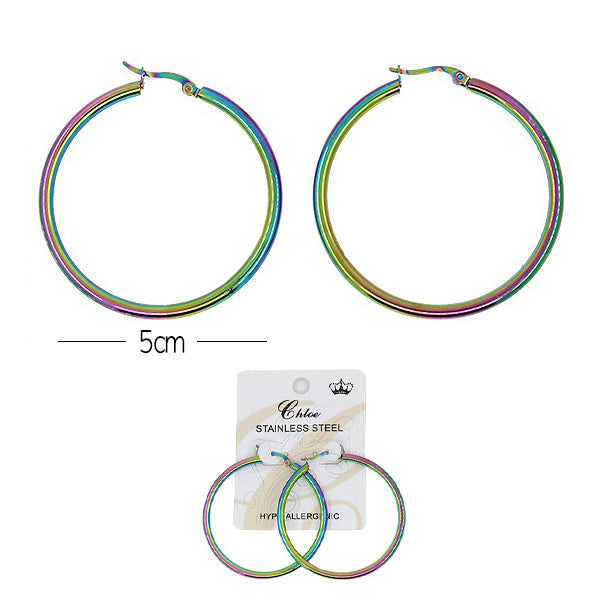 STAINLESS STEEL Rainbow color EARRING 