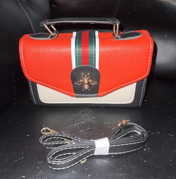 Inspired Gucci crossbody bag - Red/pink 