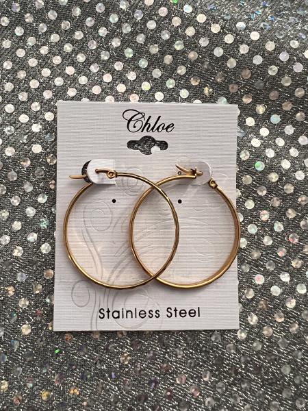 Stainless steel 2 inch gold hoops 