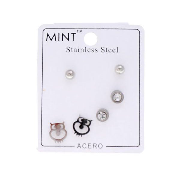 OWL STAINLESS STEEL EARRING 