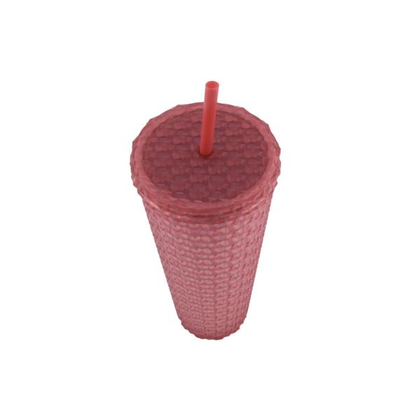 Tumbler with straw - pink/Coral 26oz