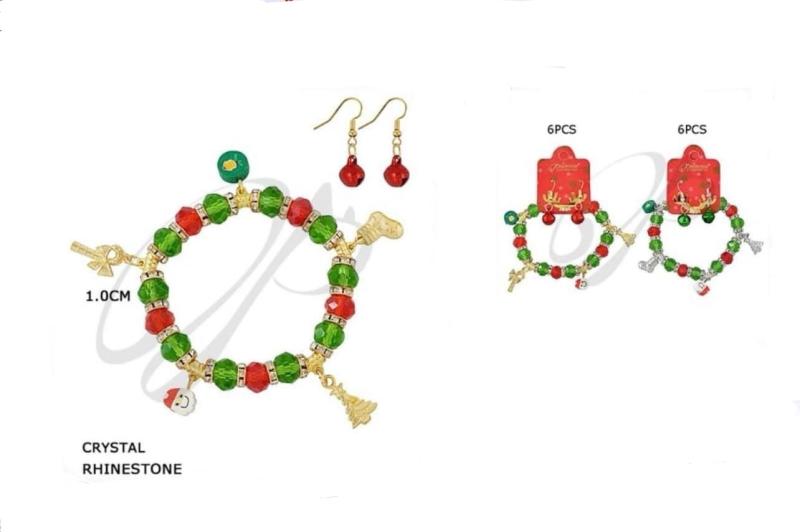 Christmas bracelet and earrings set