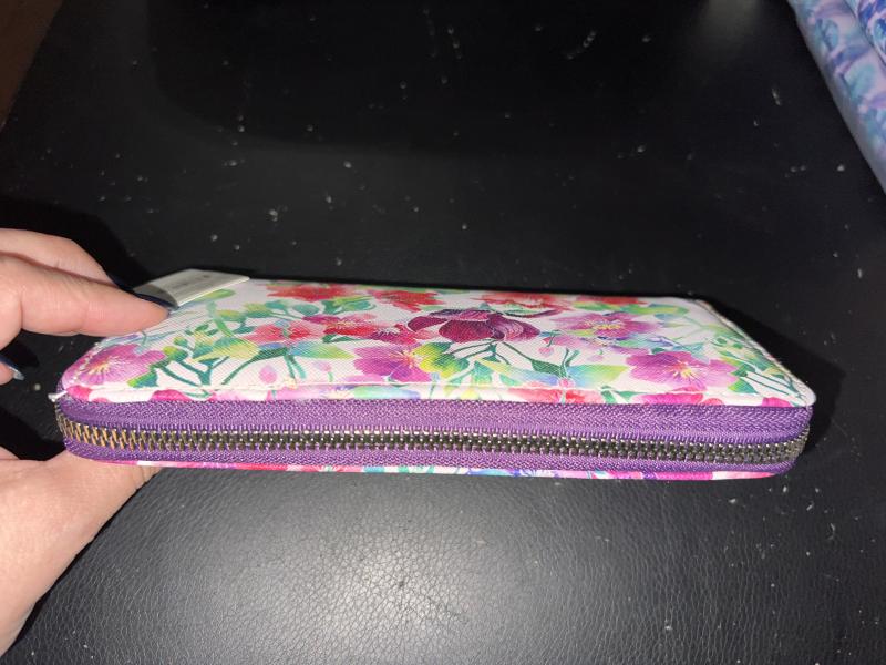 Floral wallet print - White/Purple