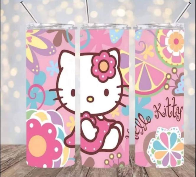 Hello kitty, thermal with straw 