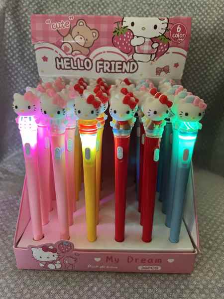 Hello kitty pens with lights 