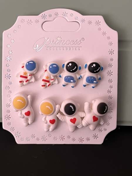  4pk Spaceman Earrings  