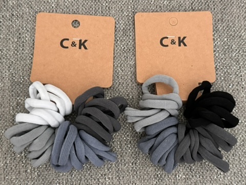 30 pk mini hair tie - grey