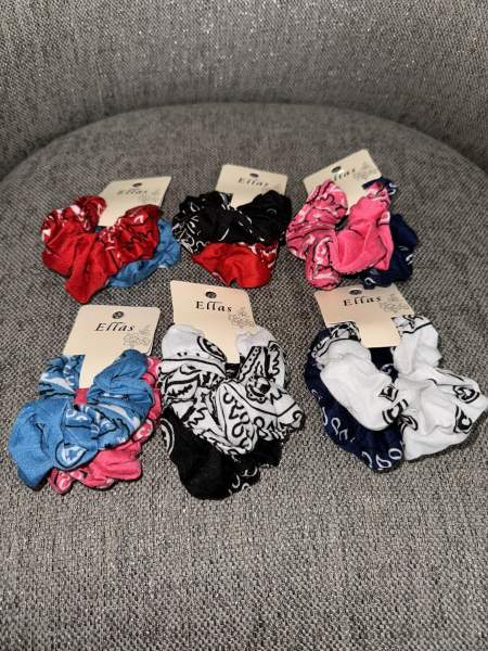 2 pk - bandanna scrunchies 