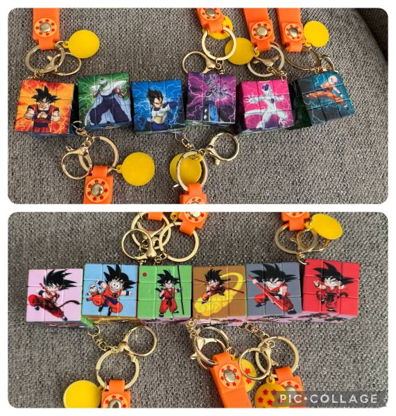 Rubiks cube Dragon ball keychain 