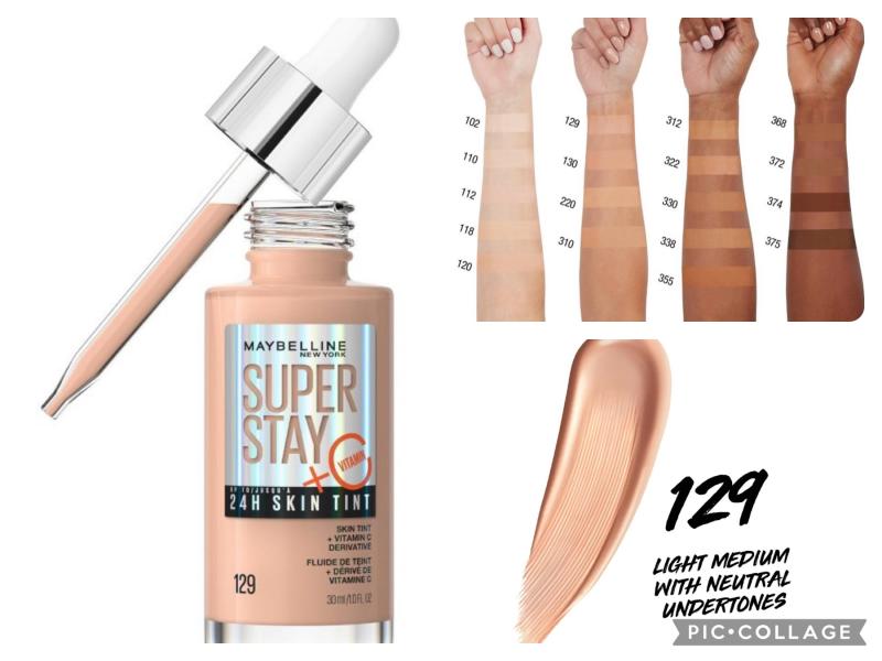 Maybelline super stay 24 hour skin tent with vitamin C - #129