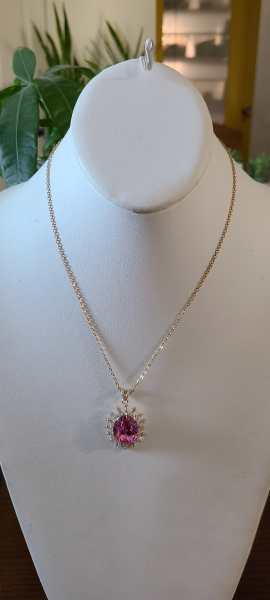 18K Pink glam chain set 