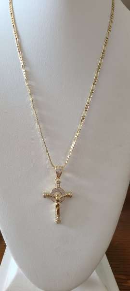 14K Jesus chain set 