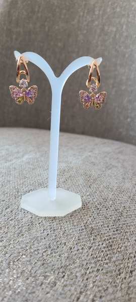 18K glam multi color butterfly earring 