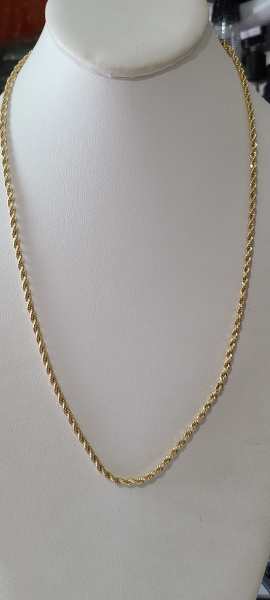 14K rope chain 22in 