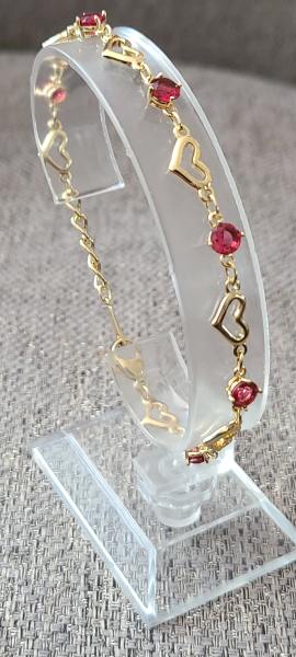 18K red heart bracelet