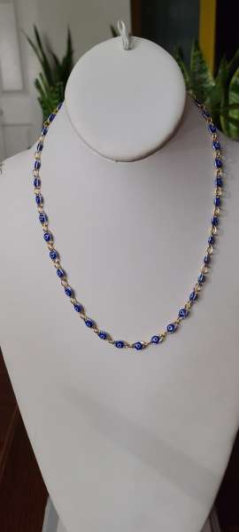 14K Blue evil eye necklace 