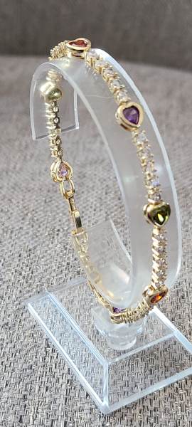 14K Heart multi glam bracelets 