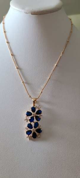 18K Blue flower necklace 