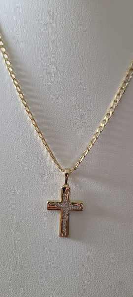 14K Small Cross w/chain