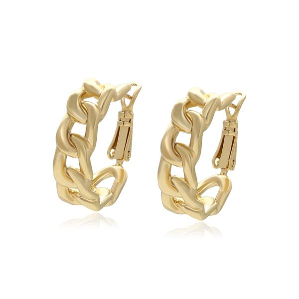 14K small chain hoop earrings 