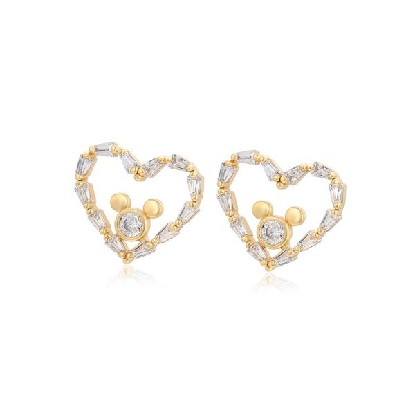 14K mickey heart earrings 