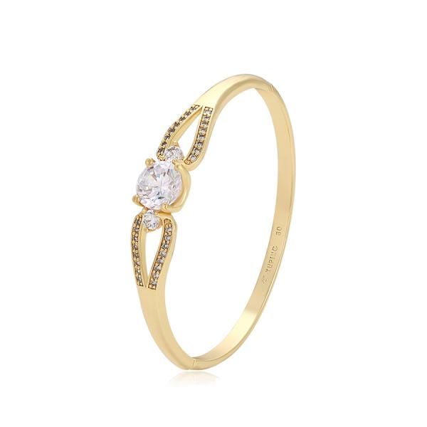 14K white crystal bangle 