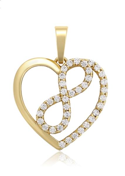 14K infinity heart 