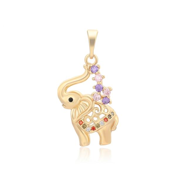 14k baby elephant pendant