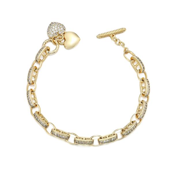 14K heart toggle bracelet 