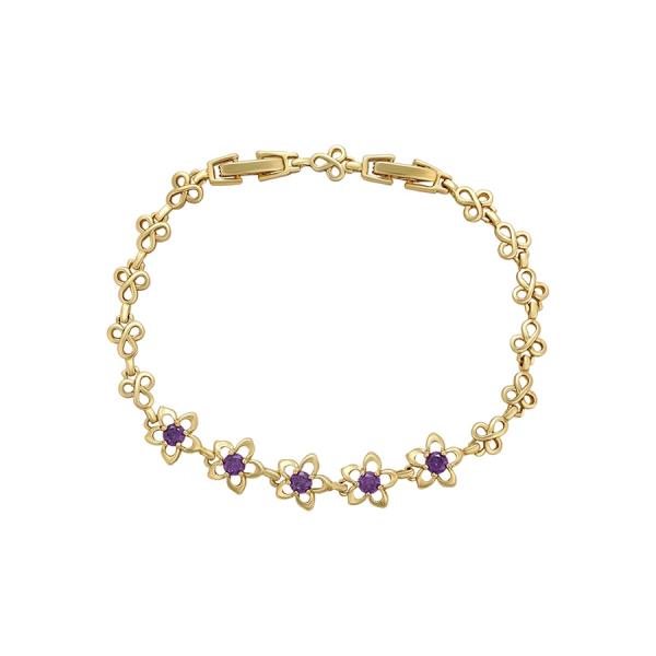 14K purple  floral bracelet 