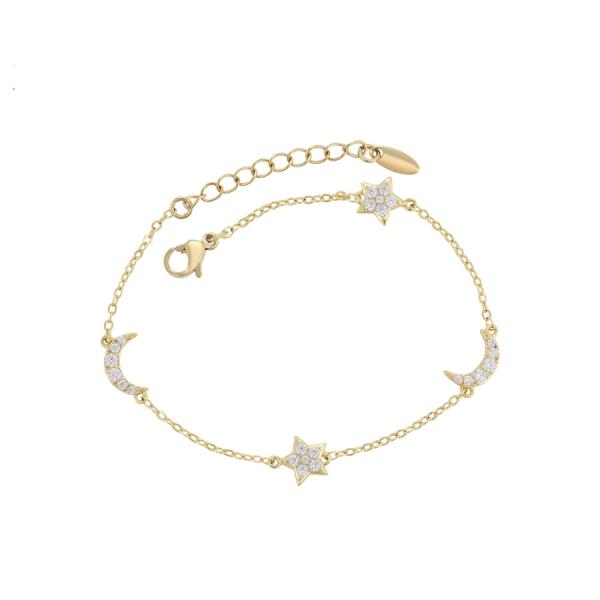 14K star & moon bracelet 