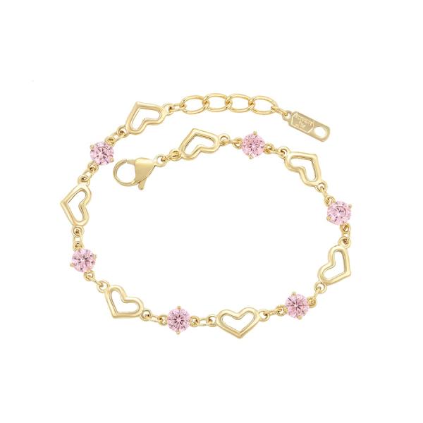 14K heart bracelet