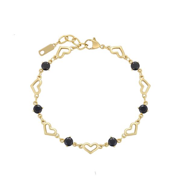 14K blk heart bracelet 