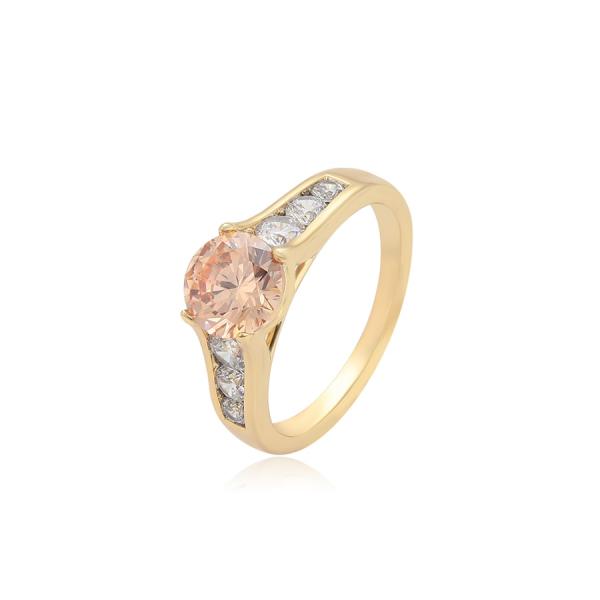 14K Champagne crystal ring - Size. 7,8,9,10