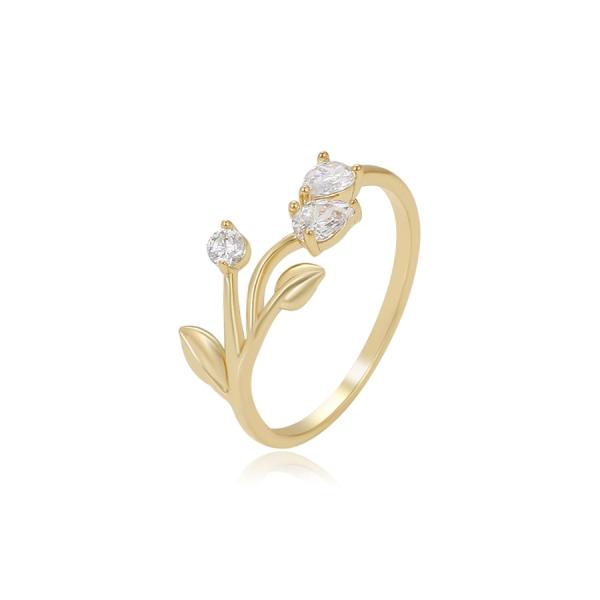 14K flower bouquet ring - Size. 6,8