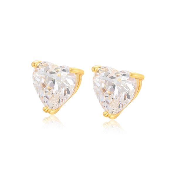 24K heart studs - white