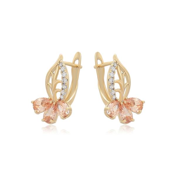 14K champagne earrings