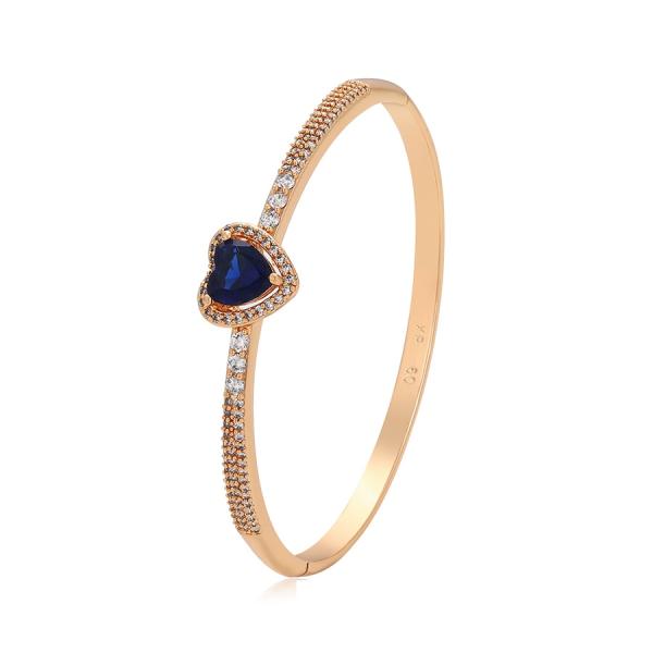 18K Dark blue heart bangle 