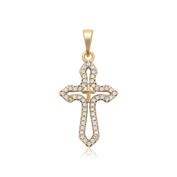 14K glam cross pendant 