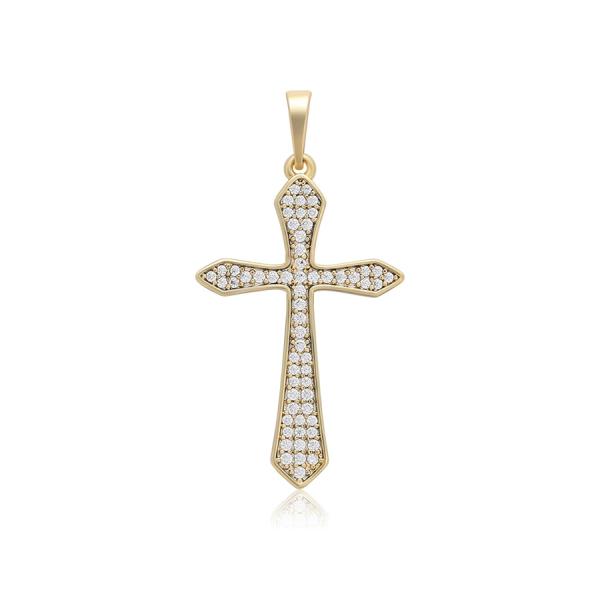 14K glamorous cross pendant 