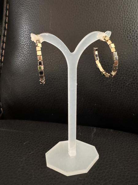 14K cubic hoops  