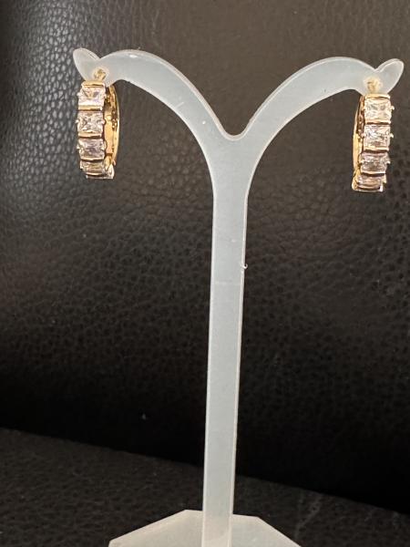 14K bling small hoop earrings 