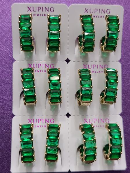 14K green hoops