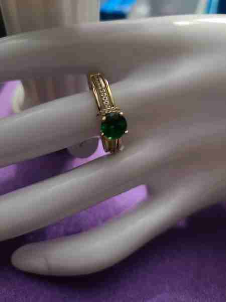 14K Green engagement ring  