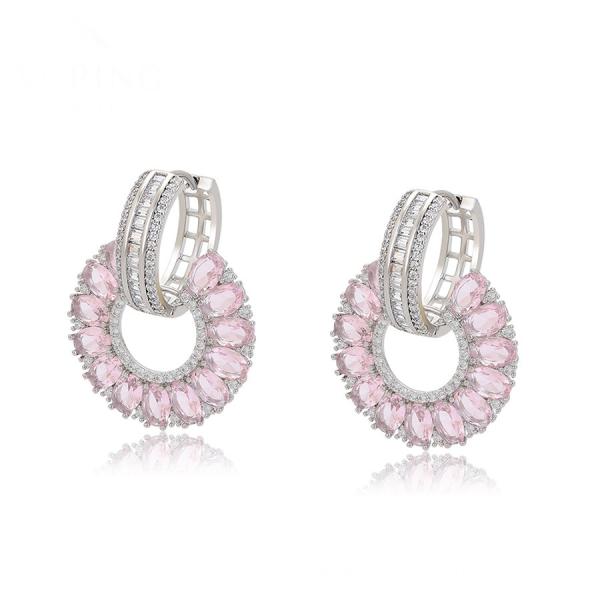 WG 2 in 1 pink earrings 